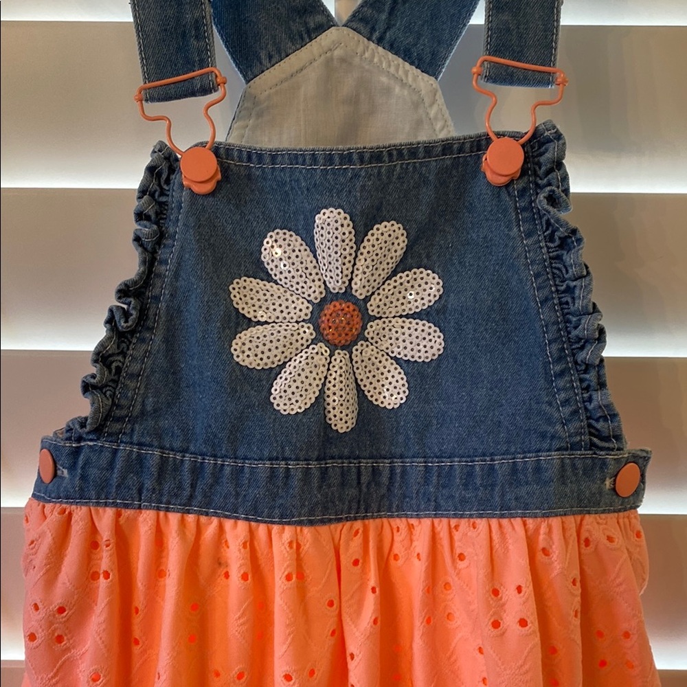 3T Denim and Orange Floral Dress - Picture 3 of 5
